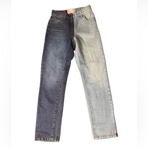 REVICE Yin Yang Two Tone Zipper Jeans in Tokyo Wash